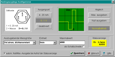 configuration of the analog interfaces