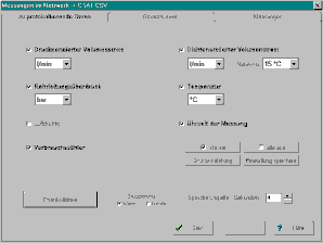 Konfigurationsdialog der Netzwerkmessungen